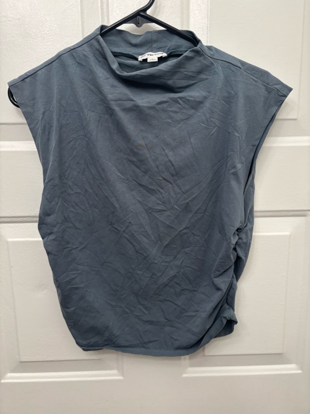 Sleeveless Mock Neck Tank Top in Slate Gray